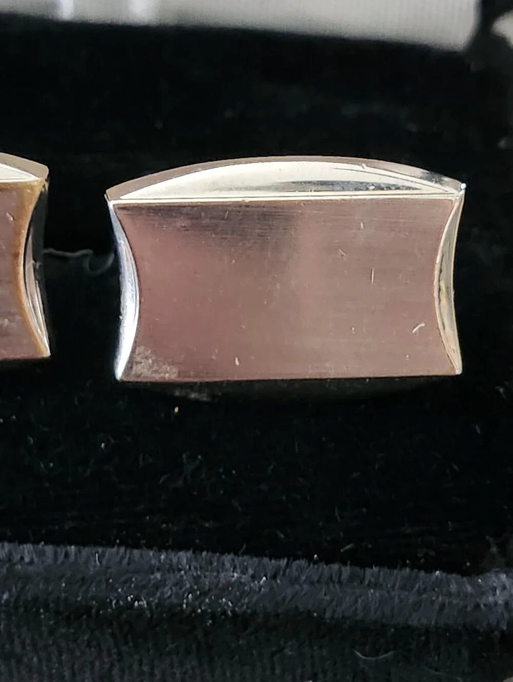 Vtg Hickok USA Men's Silver-Tone Minimalist Rectangular Cufflinks